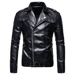Skórzana męska Faux 5xl Wysokiej jakości kurtka mody motocykl Slim Casual Solid Winteroof Coats 220927
