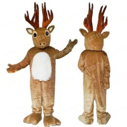 Performance Big Horn Deer Mascot Costumes Carnival Hallowen Gifts Unisex Adults Fancy Party Games Outfit Holiday Celebration Cartoon Character Outfits