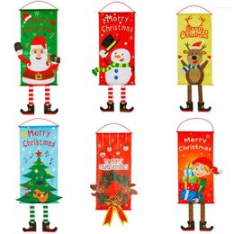 Christmas Decorations 1pcs Hanging Flag Snowman Santa Window Pendant Wall Decoration For Home Store Xmas Ornaments Banners