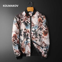 Men's Jackets 2021 spring Men's casual coat high quality jacket men Autumn fashion Large size flower color jackets men size M-5XL T220926