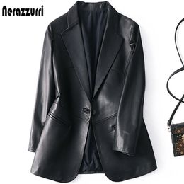 Pelle da donna Faux Nerazzurri Primavera Autunno Blazer nero Donna Bottone singolo Slim Fit Giacche e cappotti da donna firmati 5xl 6xl 7xl 220928