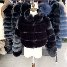 Women's Fur Faux High Quality ry Cropped Coats and Jackets Women Fluffy Top Coat With Winter Jacket 220927