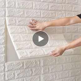 Wallpapers 70x38cm 3D Stickers Self Adhesive Foam Brick Room Decor DIY paper Living Sticker For Kids 220927