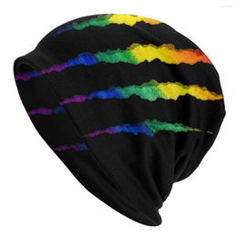 Berets LGBT Ripped And Shredded Bonnet Beanie Knitted Hat Men Women GLBT Gay Lesbian Pride Winter Warm Skullies Beanies Cap For Ski