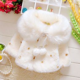 Coat Girls imitation rabbit fur coat autumn and winter girl baby shawl girls thickened collar Maoni Clothing 220927