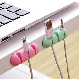 Hooks 2 Pcs Cute Cable Fixed Storage Headphone Headset Wire Wrap Cord Winder Organizer Collector Silica Drop