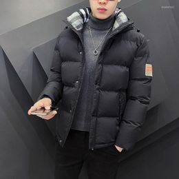 Men's Down Korean Desginer Padded Jacket Men Oversized Thick Outwear Casual Heavy Coat 2022 Winter Fashion All-match Warm Puffer