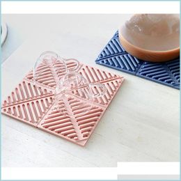 Mats Pads Sile Table Drink Placemats Creative Coffee Mugs Cup Coasters Heat-Resistant Nonslip Easy To Clean Drop Delivery 2021 Home Dhwlr