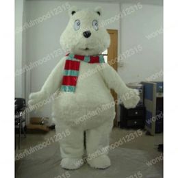 Performance Polar Bear Mascot Costumes Carnival Hallowen Gifts Unisex Outdoor Advertising Outfit Suit Holiday Celebration Cartoon Character Outfits