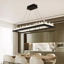 Pendant Lamps Rectangle Design Modern LED Chandeliers Crystal Lamp AC110V 220V Lustre Dinning Room Living Kronleuchter