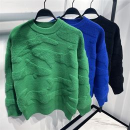 Men's Sweaters Casual Coats Jacket Clothing Autum Winter Green Wool Men's Sweater Fashion Harajuku Knitted Men Pullover casacos 98409 220928