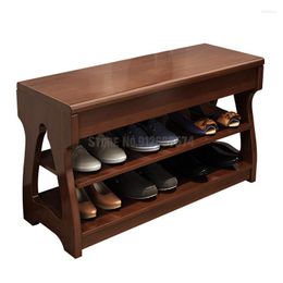 Clothing Storage All Solid Wood Shoe Changing Stool Home Entrance Cabinet-style Can Sit On Chinese-style Porch W