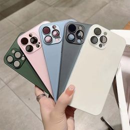 Phone Case For iPhone 15 14 13 12 11 Pro Max 14plus 12Pro 11Pro Frosted Glass with Lens Film Luxury hard Back Cover