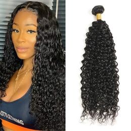3 Bundles Water Wave Natural Color Mongolian Human Hair Wefts 8-26 inch Remy Hair Extensions