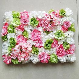 Decorative Flowers 60x40cm Artificial Flower Wall Decoration Hydrangea Peony Rose Panel White Wedding Backdrop Pavilion Corners Decor