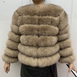 Women's Fur Faux real fur coat women winter thick jacket short wholesale genuine sleeve 220927