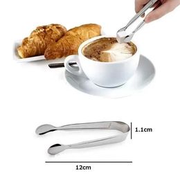 Mini Ice Clamp Stainless Steel Coffee Sugar Tongs Tool Bar Barbecue BBQ Clip Kitchen Accessories Portable RRE14551