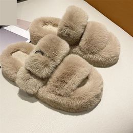 Slippers Winter Fashion Soft Warm Comfort Flat Fur Slipper Brand Designer Slip On Loafers Mules Flip Flops Casual Ytmtloy Indoor 220926