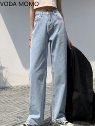 Women s Jeans spring womens fashion high waist Wide leg jeans baggy Oversize woman capris Pants jean mom trousers 220928