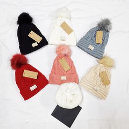 Australia Designer Knitted Hats Winter Fleece Beanies Women Girls Skull Caps Bonnet Trendy Label Rhombus Knitting Cap Outdoor Warm Beanie INS
