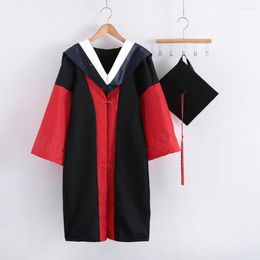 Clothing Sets 1 Set 2022 Graduation Uniform Adults Academic Dress Cap Unisex Gown Robe Mortarboard Long Sleeve