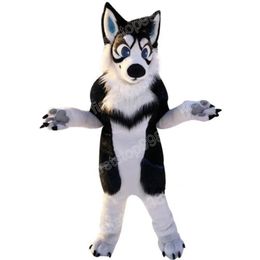 Halloween Black Husky Dog Mascot Costume simulation Cartoon Anime theme character Adults Size Christmas Outdoor Advertising Outfit Suit
