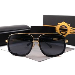 brand Vintage square Women's Sun glasses Fashion Designer Shades Golden Frame Sunglasses UV400 Gradient h one DITA