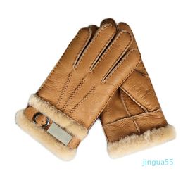 Fingerless Gloves Leather Warm Fur For Men Thermal Winter Fashion Ourdoor Thick