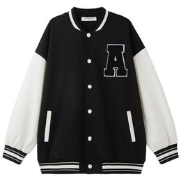 Jackets Baseball Jacket Kids Girls Korean Casual Loose Pocket Letter Oversized Bomber Sweatshirt Uniform Streetwear Couple Tops 220928