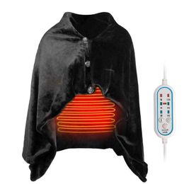 Blanket USB Winter Heated Blanket Carbon Fibre Warm Shawl Soft Wearable Heating 3 Heat Settings With Timing Function Y2209