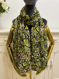 Women's long scarf pashmina 100% cashmere material pint letter rose pattern big size 190 cm- 90cm