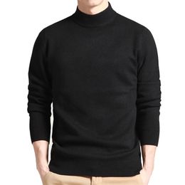 Men's Sweaters Men Sweater Solid Pullovers Mock Neck Spring And Autumn Wear Thin Fashion Undershirt Size M to 4XL 220928