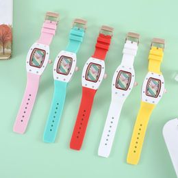 Colourful Women Watches Quartz Movement Candy Rubber Strap Japan Battey Fashion Style Waterproof Dress Watch Design Analogue Wristwatch Montre De Luxe