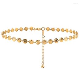 Anklets Dainty 18K Gold Anklet Disc Bell Boho Beach Chain Summer Minimalist Jewellery Gift For Her Women & Teen Girls Foot