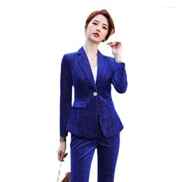 Women's Two Piece Pants S-4XLHigh-end Professional Women's Suit Two-piece High Quality Winter Slim Long-sleeved Ladies Jacket Fashion