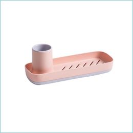 Bathroom Storage Organisation Toothbrush Soap Rack Kitchen Sink Sponge Wipe Cleaning Tool Countertop Finishing Drop Delivery 2021 Ho Dh0J2