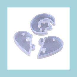 Molds Sile Resin Molds Star Moon Heart Shape With Hole Flexible Rubber Diy Jewelry Pendant Making Tools Drop Delivery 2021 Equipment B Dhkok