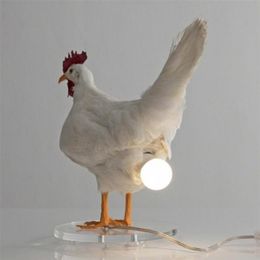 Decorative Objects Figurines Taxidermy Chicken Lamp Night Lights For Room simulated Animal Eggs Party Carnival Home Decoration 220928