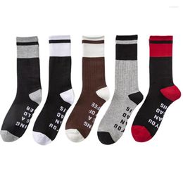 Men's Socks 10 Pairs/Lot Mens Cotton Medium High Tube Happy Funny Sock Sports Series Atmospheric Flat Leisure Men's Wholesale