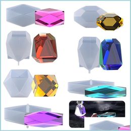 Moulds Diy Resin Diamond Jewellery Casting Moulds Mti-Faceted Large Rhombus Gem Brick Blocks Stone Epoxy For Making Craft Drop Delivery 2 Dhlne