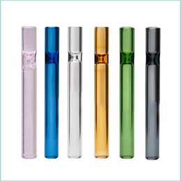 Smoking Pipes Colorf Pyrex Thick Glass Pipes Portable Dry Herb Tobacco Preroll Rolling Roller Cigarette Holder Catche Cigarsmokeshops Dhnri