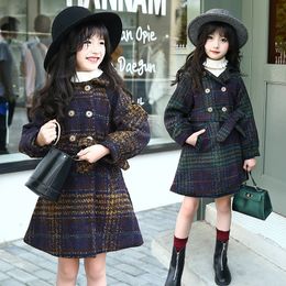 Coat Children Long s Autumn Winter Thick Outwear Kid Jackets Girl Woolen Fashion Teenage Warm Jacke Wind Cloak L220927