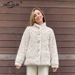 Women's Fur Faux Sweet Pink Coat Women Winter Vintage Stand Collar Fluffy Rabbit Jacket Thick Warm Coats Plus Size 3XL 220927