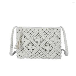 Evening Bags Vintage Women Top-Handle Solid Color Underarm Beach Woven For Outdoor Shopping Traveling Handbags