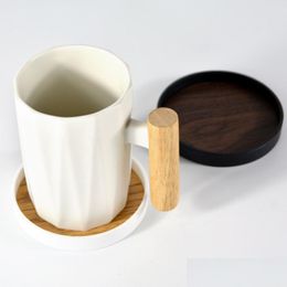 Mats Pads Round Imitation Wood Cup Pad Non-Slip Heat-Resistant Placemat For Glass Mug Dining Table Kitchen Decoration Accessories Dr Dh5Jr