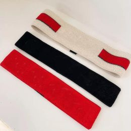 Brand Elastic Headband for Women and Men Best Quality Black Red White Brand Letter Print Striped Hair bands Head Scarf For Adult Sport Headwraps Christmas Gifts