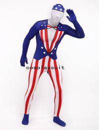 Halloween cosplay United States flag funny Catsuit Costume Lycar spandex Body Zentai suit stage costumes club party jumpsuit