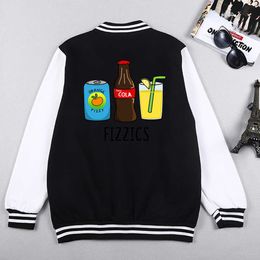 Men's Jackets Soda Joy Orange Fizzy Generic Cola Lemonade Printing Mens Clothing Fashion Harajuku Sweatshirts O-Neck Casual Man Baseball Suit T220926