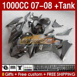 & Tank Fairings For SUZUKI GSXR-1000 K7 GSXR 1000 CC GSXR1000 2007 2008 Bodys 158No.86 1000CC GSX-R1000 2007-2008 Bodywork GSX R1000 07 08 Full Fairing Kit glossy black