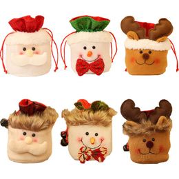 Children Linen Drawstring Apple Bag Merry Christmas Supplies Necessary Festival Sack Decoration Storage Gadgets Candy Gift Bag RRE14579